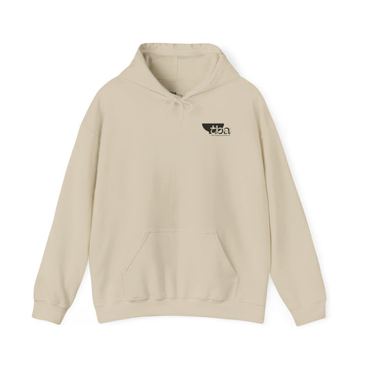 Golden Ember Temple Hoodie | Tranquil Japanese Fantasy Waterfall Scene Pullover
